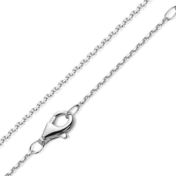 Ankerkette Silber 925 diamantiert - 1,1mm breit - Karabiner