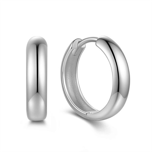 Klappcreolen Silber 925 - rhodiniert oder vergoldet - Hochglanz - 17x4mm - Bild 1