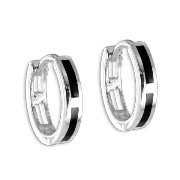 Klappcreolen Silber 925 - Onyx - Ø 12,5mm - 2,5mm breit