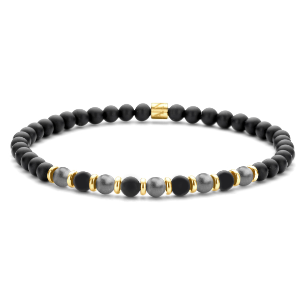 Frank 1967 Armband Edelstahl IPG - Hämatit und Achat 4mm
