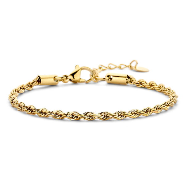 Lovebird Armband Zopfkette Edelstahl - Goldfarbene IP-Beschichtung