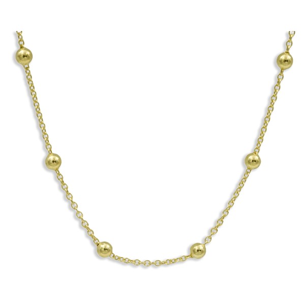 Ankerarmband Silber 925 - 18 Karat vergoldet - 3mm Kugeln - 18,5cm - Bild 2