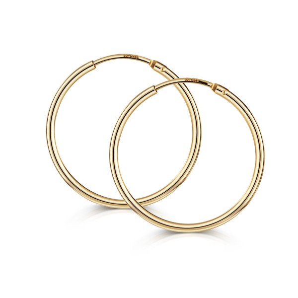 Creolen Gold 333 mit Scharnier - 20mm Durchmesser - Stärke 1,4mm