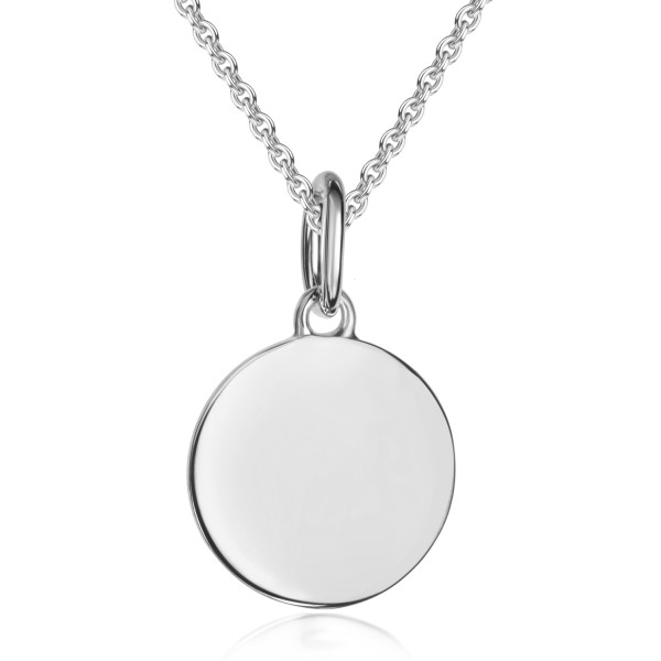 Anhänger Gravurplatte rund Silber 925 rhodiniert - Ø 13mm