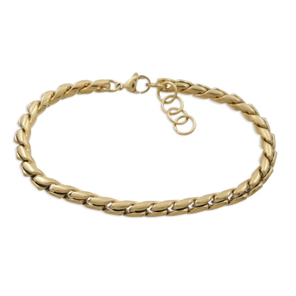 Collier oder Armband Edelstahl PVD-vergoldet - 5mm breit