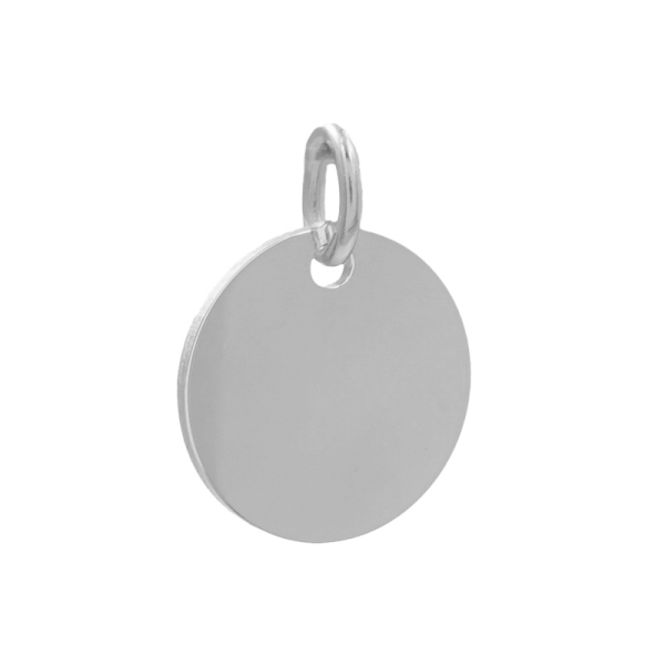 Anhänger Gravurplatte rund Silber 925 - Ø 10mm - Hochglanz