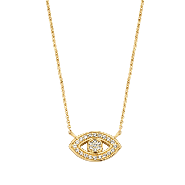 Collier mit Auge Silber 925 vergoldet - 27 Zirkonia - Bild 2
