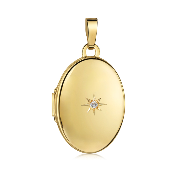 Medaillon Gold 333 - Hochglänzend - mit Zirkonia