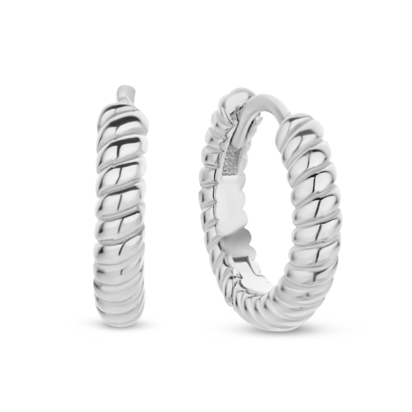 Klappcreolen Silber 925 rhodiniert - Ø 14mm - 2,5mm breit