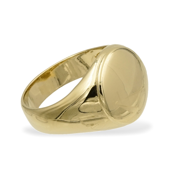 Siegelring für Damen Silber 925 vergoldet - Rund 14mm - Bild 3