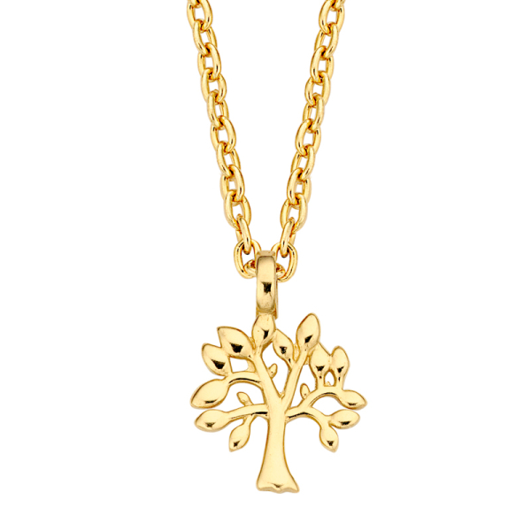 Collier Lebensbaum Gold 585 - Ankerkette mit Zwischenösen