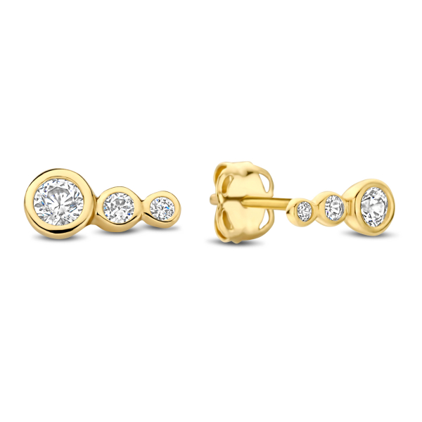 Ohrstecker mit 6 Zirkonia Gold 585 - 6,2x2,8mm