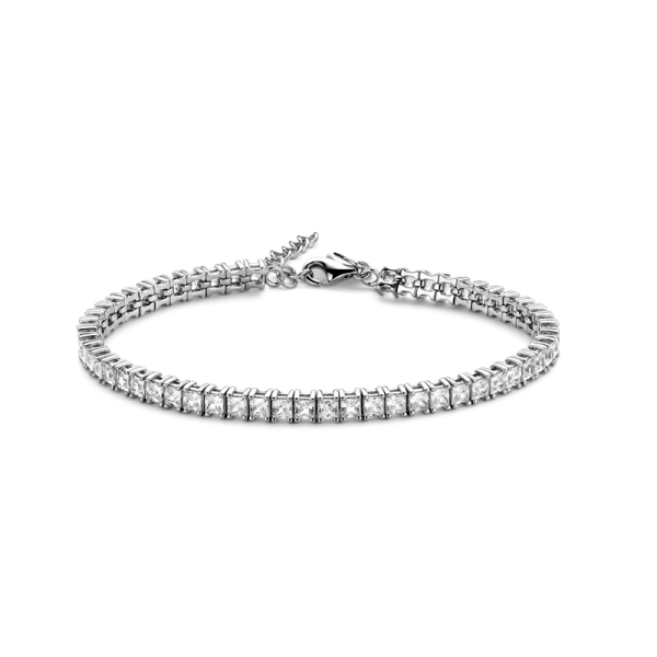 Tennisarmband Zirkonia Silber 925 rhodiniert - Zirkonia 2x2mm - Herz-Tag
