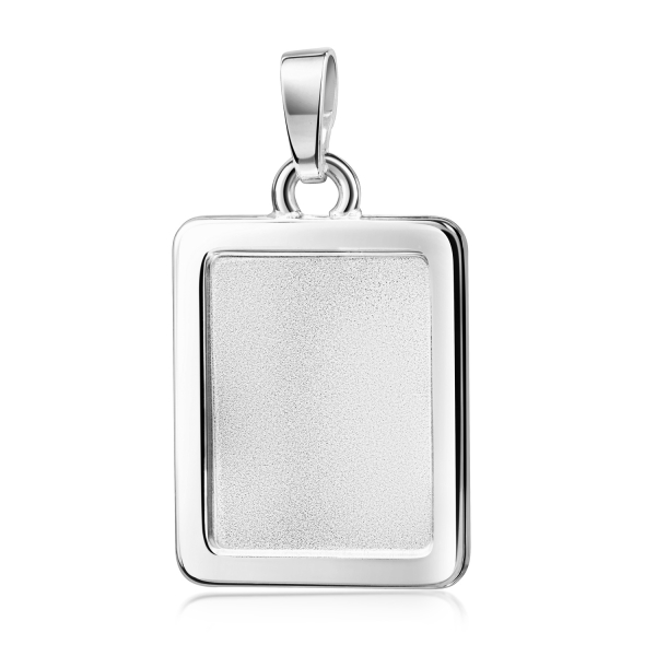 Anhänger Gravurplatte Silber 925 - Eckig - 17x13mm