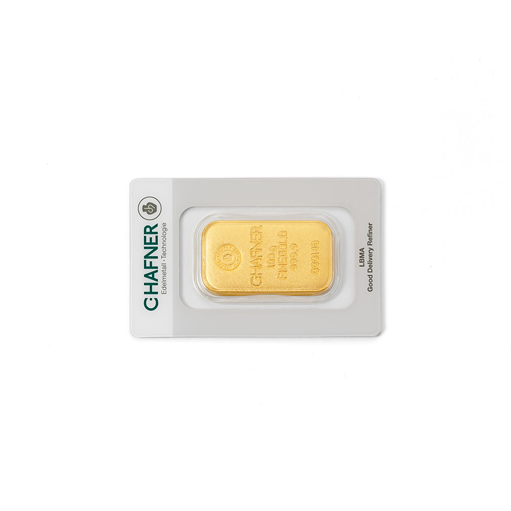 Goldbarren C. Hafner 100g - Feingold 999,9 - Gussbarren Neuware