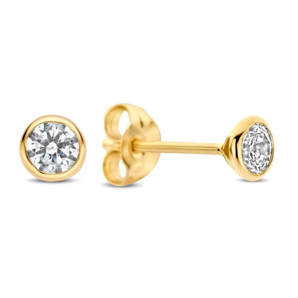 Ohrstecker Zirkonia Gold 585 - 3,0mm - Zargenfassung