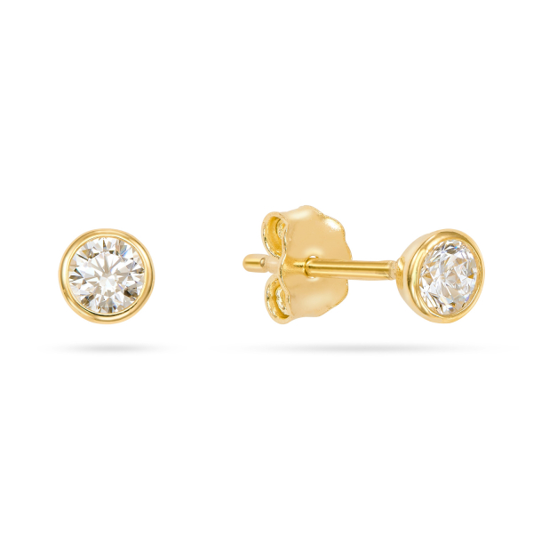 Ohrstecker Solitär Gold 333 - Zirkonia - Zargenfassung