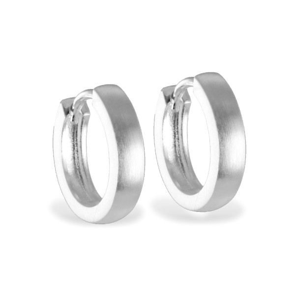 Klappcreolen Silber 925 - Ø 14mm - 3mm breit - Seidenmatt