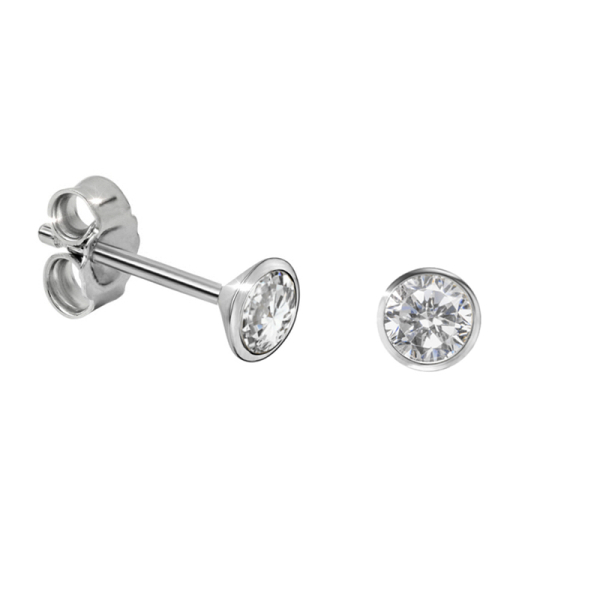 Ohrstecker Zirkonia Silber 925 rhodiniert - 3,0mm