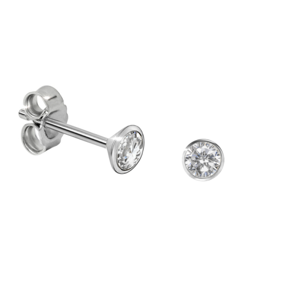 Ohrstecker Zirkonia Silber 925 rhodiniert - 2,0mm