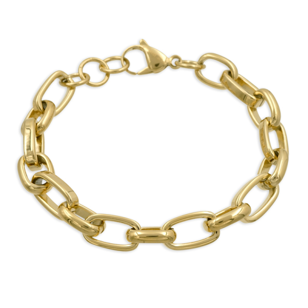 Chunky Chain Armband Edelstahl PVD-Vergoldung - Ankerkette weit - 10,0mm breit - Bild 2