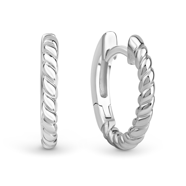 Klappcreolen twisted Silber 925 rhodiniert - Ø 15mm