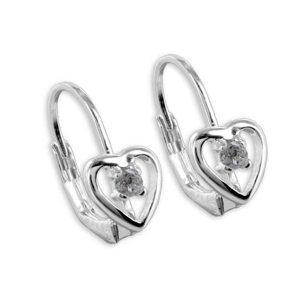 Ohrhänger Herz Silber 925 - Zirkonia