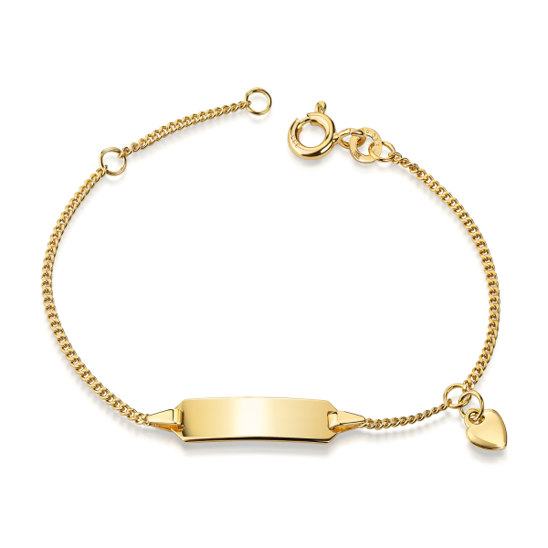 ID-Schildarmband Kinder Gold 333 - Herz 1,3mm