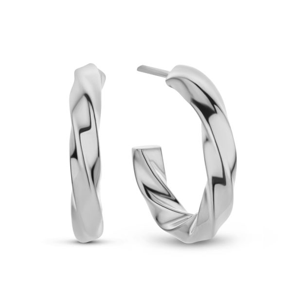 Steckcreolen Silber 925 rhodiniert - 19mm - 3mm breit
