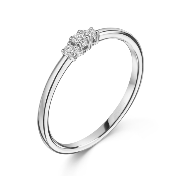 Lovebird Damenring Weißgold 585 - 3 Brillanten 0,09 ct.