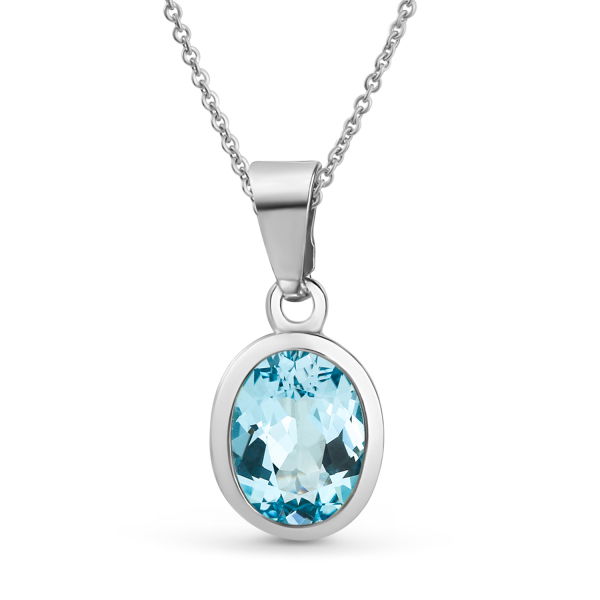 Anhänger Blautopas Silber 925 rhodiniert