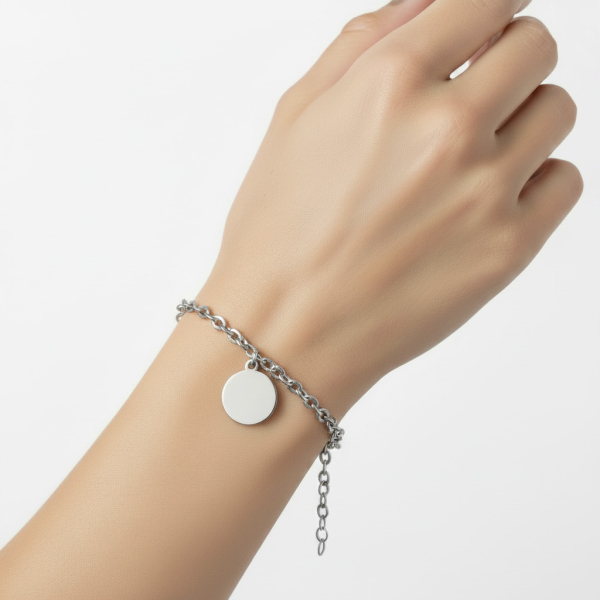 Armband Gravurplatte Edelstahl - Geriffelt 12mm - Bild 2