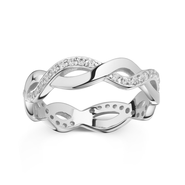 Ring Silber 925 rhodiniert - 44 Zirkonia - 5,0mm breit - Bild 2