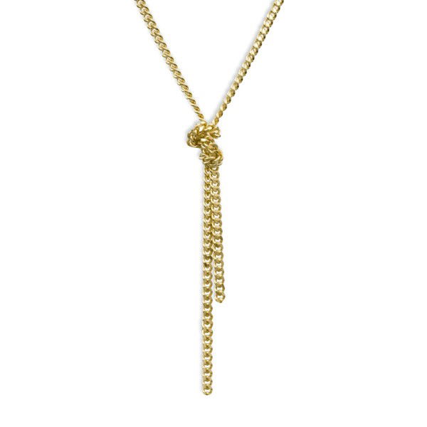 Y-Collier Silber 925 vergoldet - 60cm - Panzerkette diamantiert