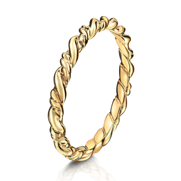 Lovebird Damenring twisted Gelbgold 333 - 2,5mm breit