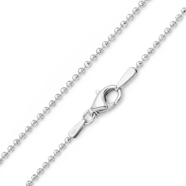 Kugelkette Silber 925 - Diamantiert - 1,1mm breit