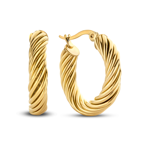 Lovebird Creolen twisted Edelstahl IPG - Ø 23mm
