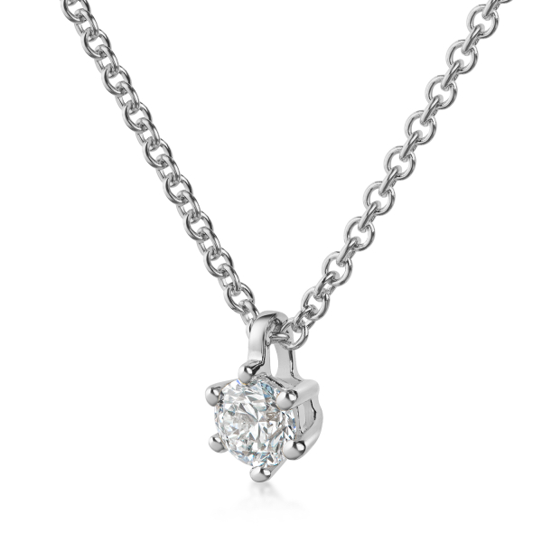 Lovebird Collier mit Brillant 0,20 ct. Weißgold 585 - 6 Stotzen Fassung