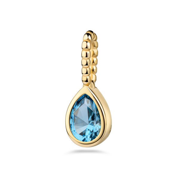 Anhänger Tropfen Silber 925 vergoldet - Zirkonia Royal Blue