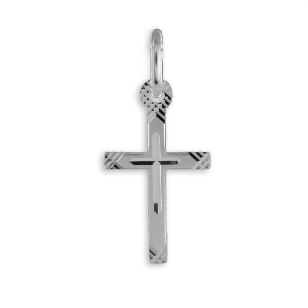 Kreuzanhänger diamantiert Silber 925 - 15x10mm