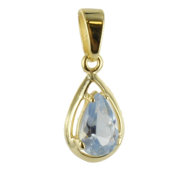 Anhänger Gold 333 - Aquamarin synthetisch