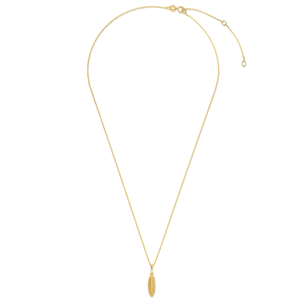 Collier mit Anhänger Feder Gold 585 - Feder 4,7x14mm - Bild 2