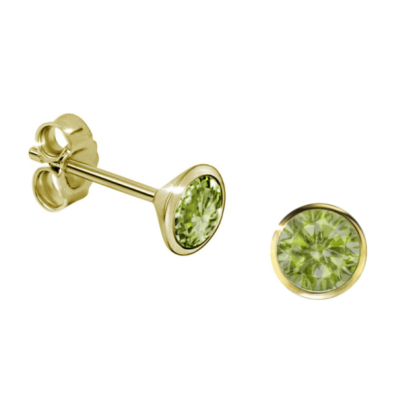 Ohrstecker Peridot Gold 333 - Ø 4,5mm