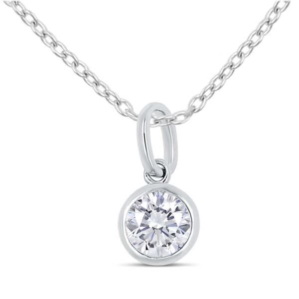 Lovebird Collier mit Zirkonia 101 Facetten 6mm Silber 925 rhodiniert - Anhänger 7,3mm