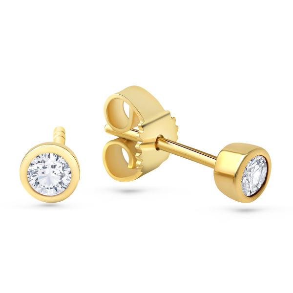 Lovebird Ohrstecker Gelbgold 585 - Lab Grown Brillanten 0,20 ct - Zargenfassung