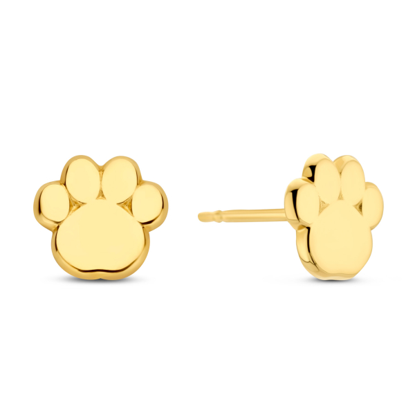 Ohrstecker Hundepfote Gold 585 - 6,8x6,4mm