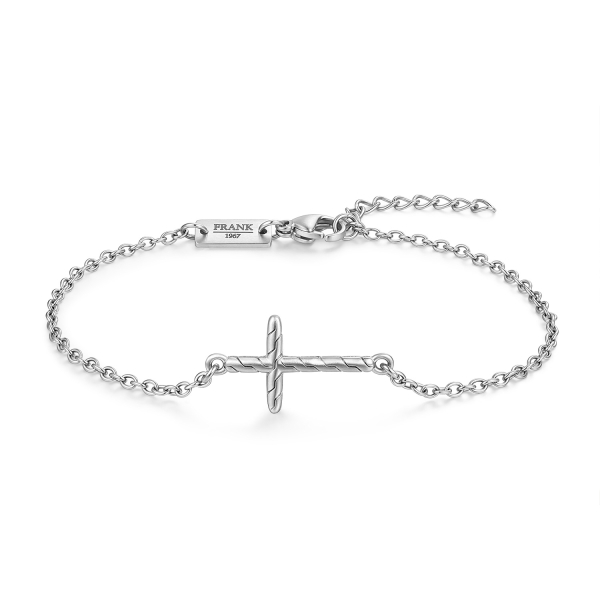 Frank 1967 Armband mit Kreuz Edelstahl IPS