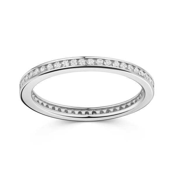 Ring Memoire Silber 925 rhodiniert - Zirkonia - Schiene 1,9mm - Bild 2