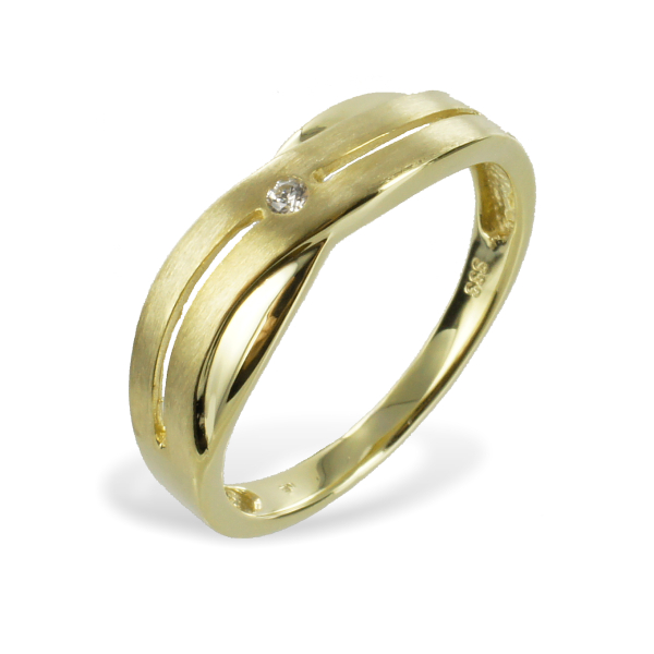 Ring Gold 333 - Zirkonia - Teilmattiert - 2 bis 5,5mm breit