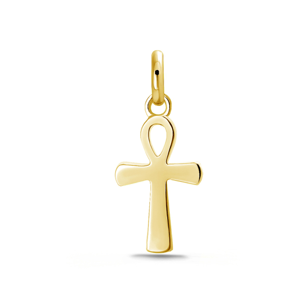 Anhänger Kreuz Silber 925 vergoldet - Glänzend - 14mm